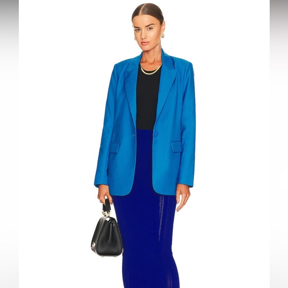 Bardot Revolve Sandro Blazer Cobalt Bright Blue Summer Blazer Oversized Blazer - Picture 4 of 7